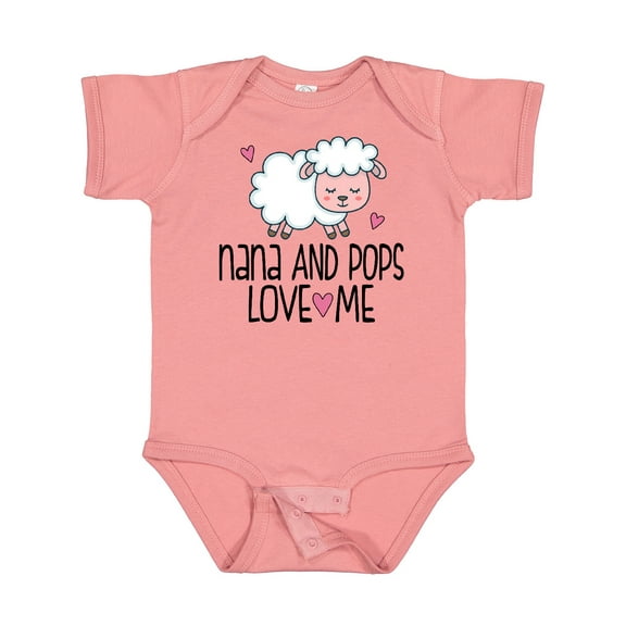 Inktastic Nana and Pops Love Me Baby Lamb Grandkids Boys or Girls Baby Bodysuit