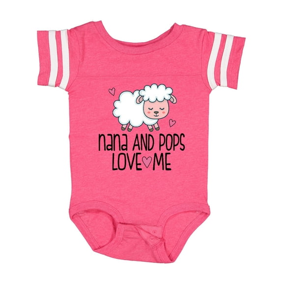 Inktastic Nana and Pops Love Me Baby Lamb Grandkids Boys or Girls Baby Bodysuit