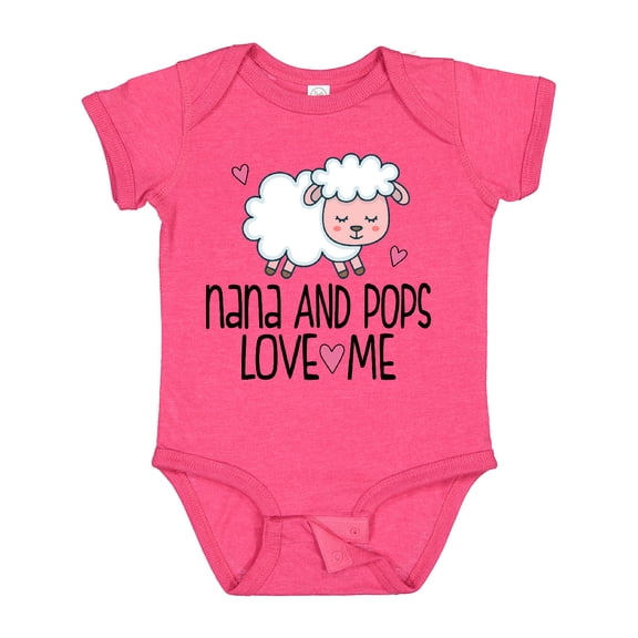 Inktastic Nana and Pops Love Me Baby Lamb Grandkids Boys or Girls Baby Bodysuit