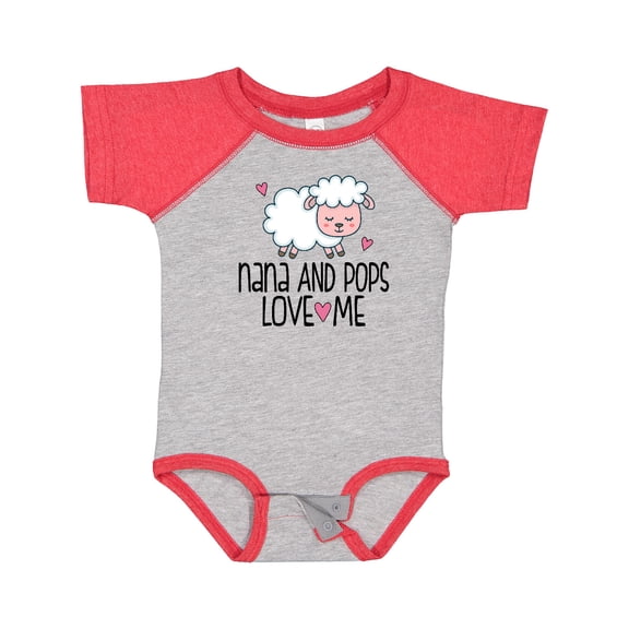 Inktastic Nana and Pops Love Me Baby Lamb Grandkids Boys or Girls Baby Bodysuit