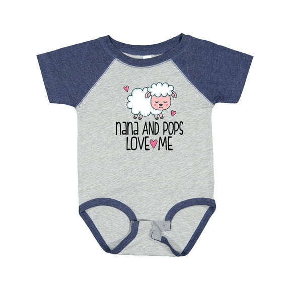 Inktastic Nana and Pops Love Me Baby Lamb Grandkids Boys or Girls Baby Bodysuit