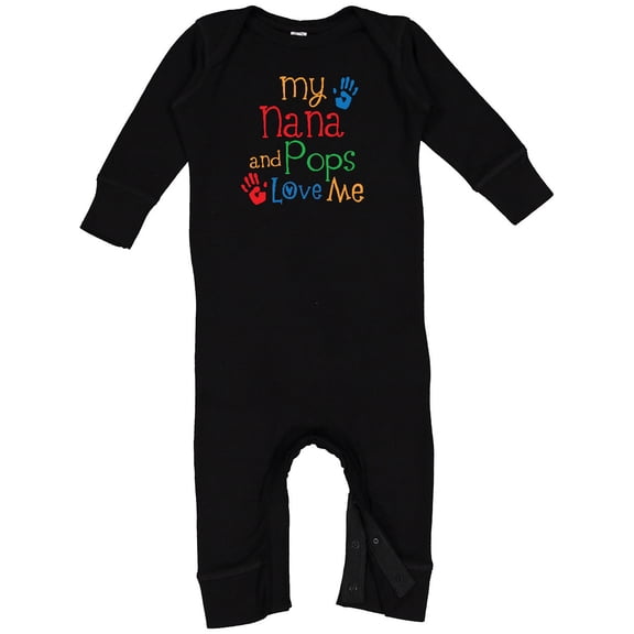 Inktastic Nana and Pops Love Me Grandson Granddaughter Baby Romper Coveralls