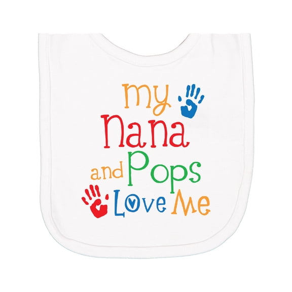Inktastic Nana and Pops Love Me Grandson Granddaughter Newborn Bib