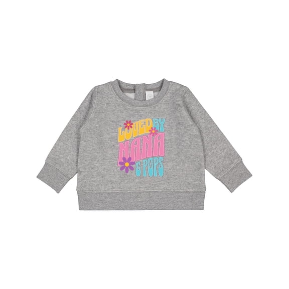 Inktastic Nana and Pops Love Me Retro Flowered Baby Sweatshirt