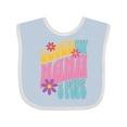 thumbnail image 1 of Inktastic Nana and Pops Love Me Retro Flowered Girls Baby Bib, 1 of 4