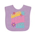 thumbnail image 1 of Inktastic Nana and Pops Love Me Retro Flowered Girls Baby Bib, 1 of 4