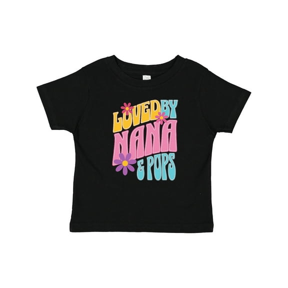 Inktastic Nana and Pops Love Me Retro Flowered Girls Baby T-Shirt