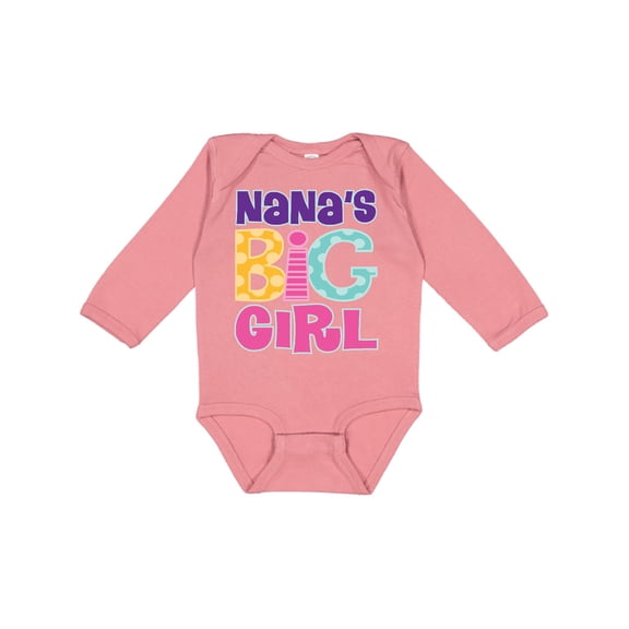 Inktastic Nana's Big Girl Girls Long Sleeve Baby Bodysuit