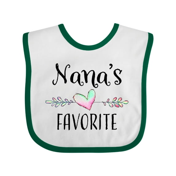 Inktastic Nana's Favorite- Heart Grandchild Boys or Girls Baby Bib