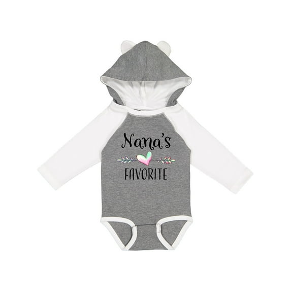 Inktastic Nana's Favorite- Heart Grandchild Boys or Girls Long Sleeve Baby Bodysuit