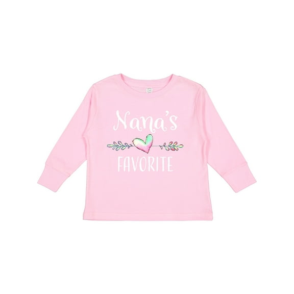 Inktastic Nana's Favorite- Heart Grandchild Boys or Girls Long Sleeve Toddler T-Shirt