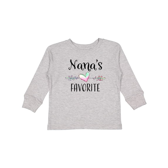 Inktastic Nana's Favorite- Heart Grandchild Boys or Girls Long Sleeve Toddler T-Shirt