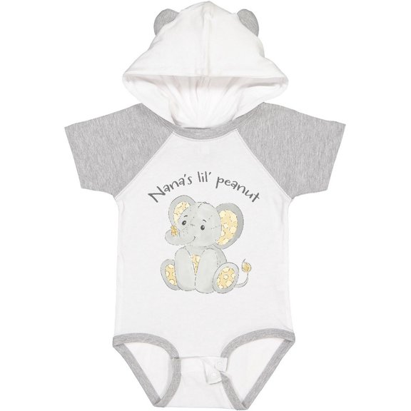 Inktastic Nana's Lil' Peanut Polka Dot Elephant Boys or Girls Baby Bodysuit