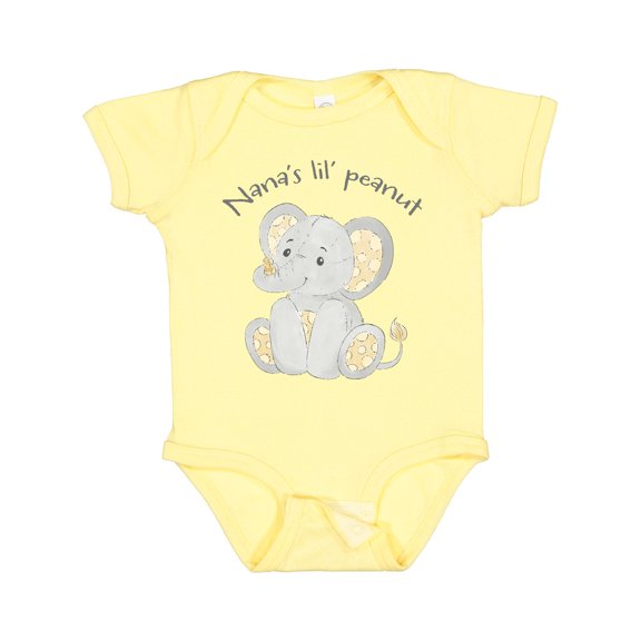 Inktastic Nana's Lil' Peanut Polka Dot Elephant Boys or Girls Baby Bodysuit