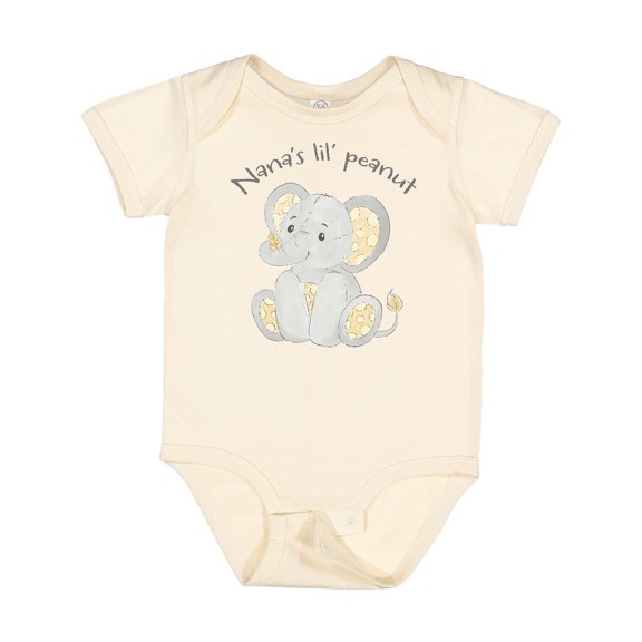 Inktastic Nana's Lil' Peanut Polka Dot Elephant Boys or Girls Baby Bodysuit