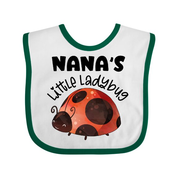 Inktastic Nana's Little Ladybug Boys or Girls Baby Bib