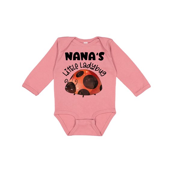 Inktastic Nana's Little Ladybug Boys or Girls Long Sleeve Baby Bodysuit