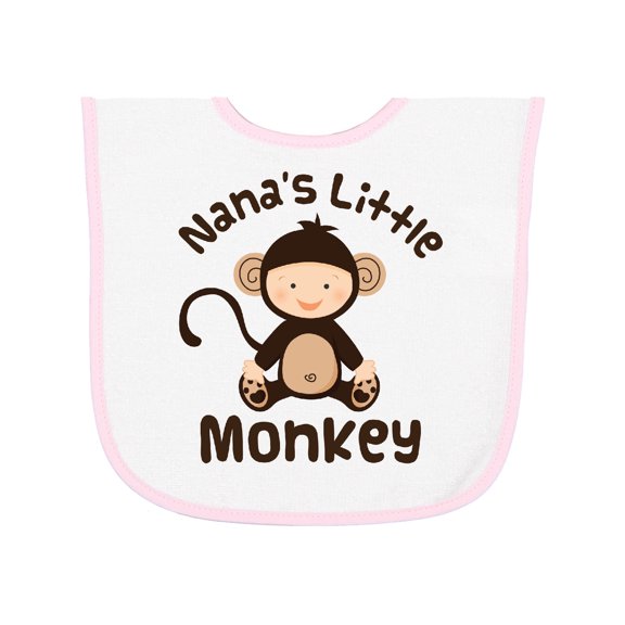 Inktastic Nana's Little Monkey Baby Terry Cloth Bib