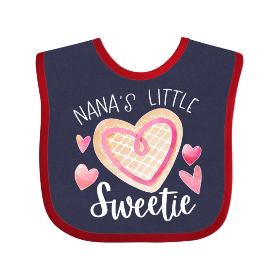 Inktastic Nana's Little Sweetie with Pink Heart Cookie Boys or Girls Baby Bib