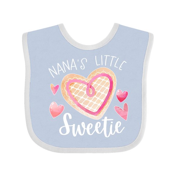 Inktastic Nana's Little Sweetie with Pink Heart Cookie Boys or Girls Baby Bib