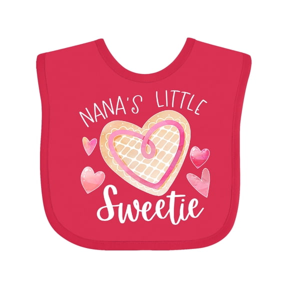 Inktastic Nana's Little Sweetie with Pink Heart Cookie Boys or Girls Baby Bib