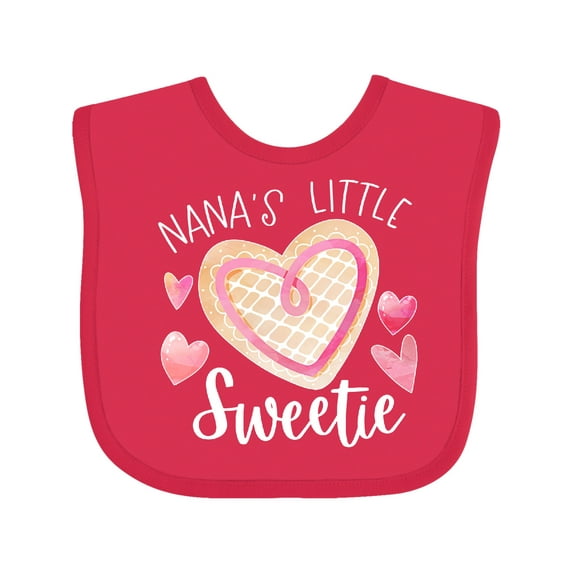 Inktastic Nana's Little Sweetie with Pink Heart Cookie Boys or Girls Baby Bib