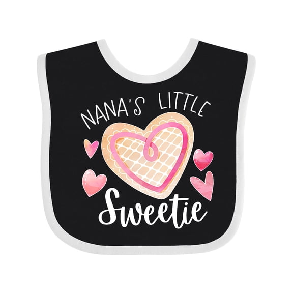 Inktastic Nana's Little Sweetie with Pink Heart Cookie Boys or Girls Baby Bib