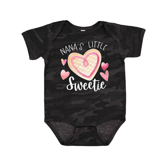Inktastic Nana's Little Sweetie with Pink Heart Cookie Boys or Girls Baby Bodysuit