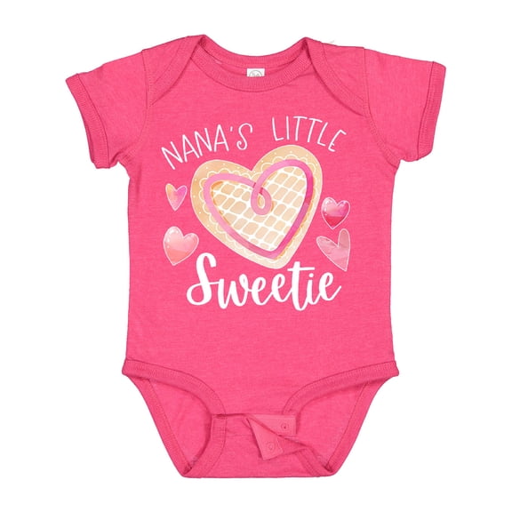 Inktastic Nana's Little Sweetie with Pink Heart Cookie Boys or Girls Baby Bodysuit