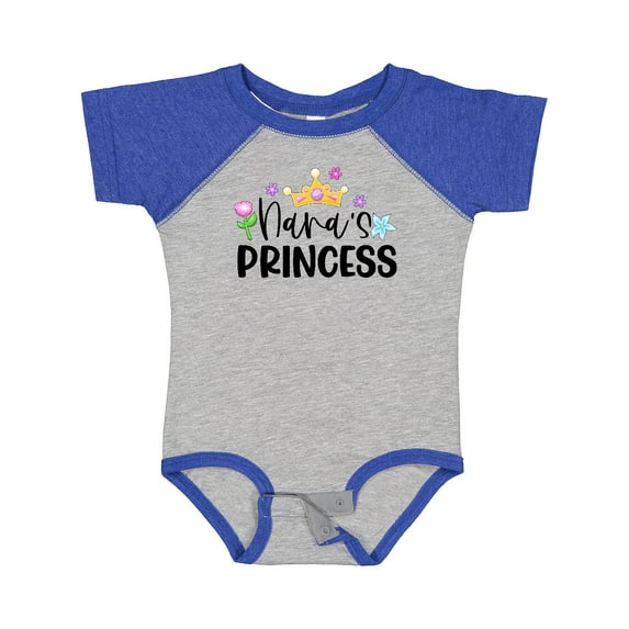 Inktastic Nana's Princess Crown and Flowers Girls Baby Bodysuit