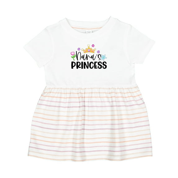 Inktastic Nana's Princess Crown and Flowers Girls Baby Dress