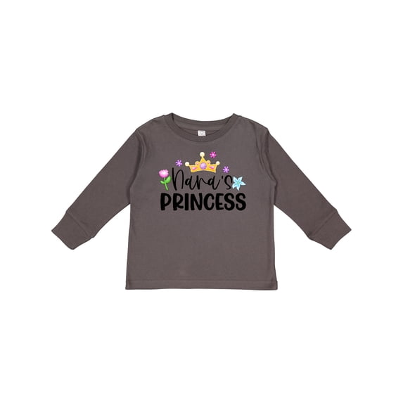 Inktastic Nana's Princess Crown and Flowers Girls Long Sleeve Toddler T-Shirt