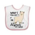 thumbnail image 1 of Inktastic Nana's You Say Alpaca My Bags Boys or Girls Baby Bib, 1 of 4