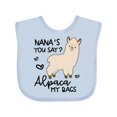 thumbnail image 1 of Inktastic Nana's You Say Alpaca My Bags Boys or Girls Baby Bib, 1 of 4