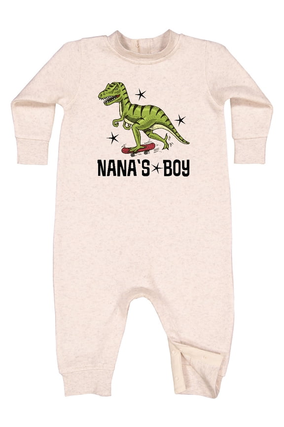 Nanas Boy Grandson Dinosaur Baby Fleece Romper