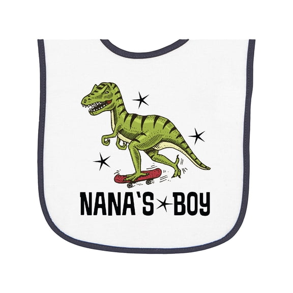 Inktastic Nanas Boy Grandson Dinosaur Baby Terry Cloth Bib