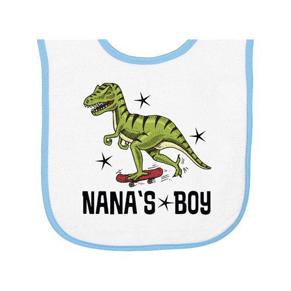 Inktastic Nanas Boy Grandson Dinosaur Baby Terry Cloth Bib
