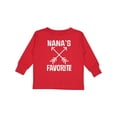 thumbnail image 1 of Inktastic Nanas Favorite Grandson Gift Boys or Girls Long Sleeve Toddler T-Shirt, 1 of 5