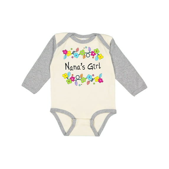 Inktastic Nanas Girl Bright Flowers Girls Long Sleeve Baby Bodysuit