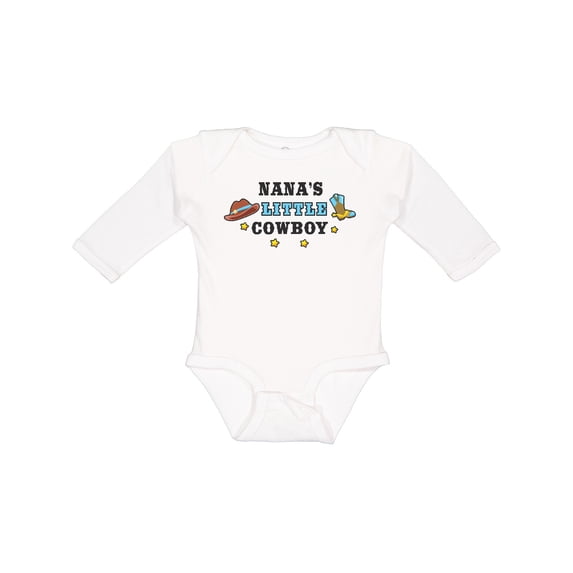 Inktastic Nanas Little Cowboy with Cowboy Hat and Boots Boys Long Sleeve Baby Bodysuit
