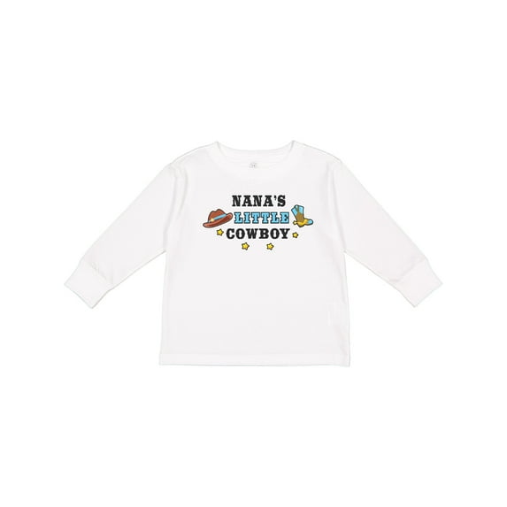 Inktastic Nanas Little Cowboy with Cowboy Hat and Boots Boys Long Sleeve Toddler T-Shirt