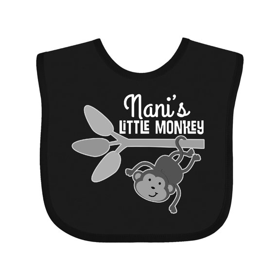 Inktastic Nani Little Monkey Grandchild Boys or Girls Baby Bib