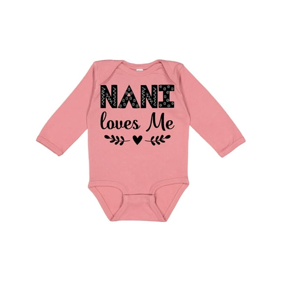 Inktastic Nani Loves Me Baby Clothes Girls Long Sleeve Baby Bodysuit