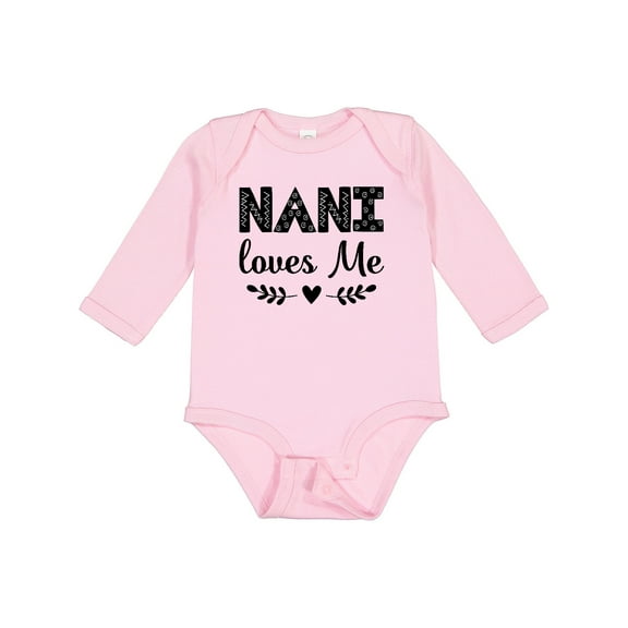 Inktastic Nani Loves Me Baby Clothes Girls Long Sleeve Baby Bodysuit