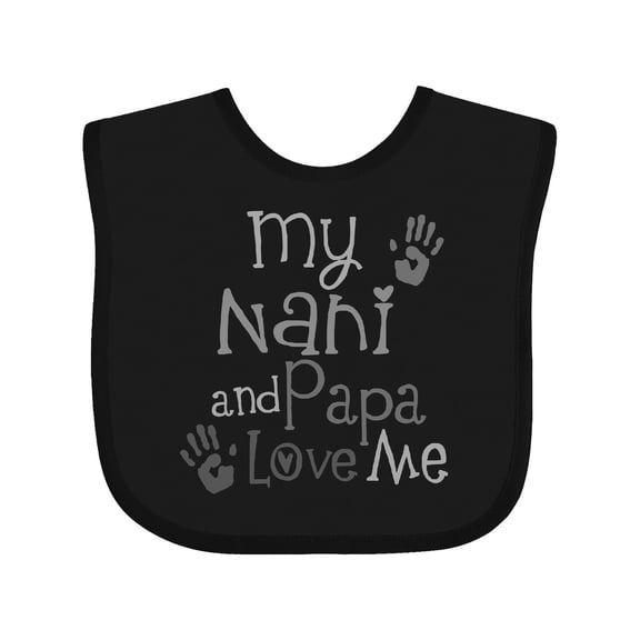 Inktastic Nani and Papa Love Me Boys or Girls Baby Bib