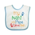 thumbnail image 1 of Inktastic Nani and Papa Love Me Boys or Girls Baby Bib, 1 of 4