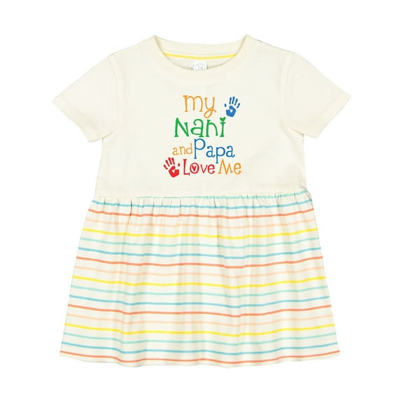 Inktastic Nani and Papa Love Me Girls Baby Dress