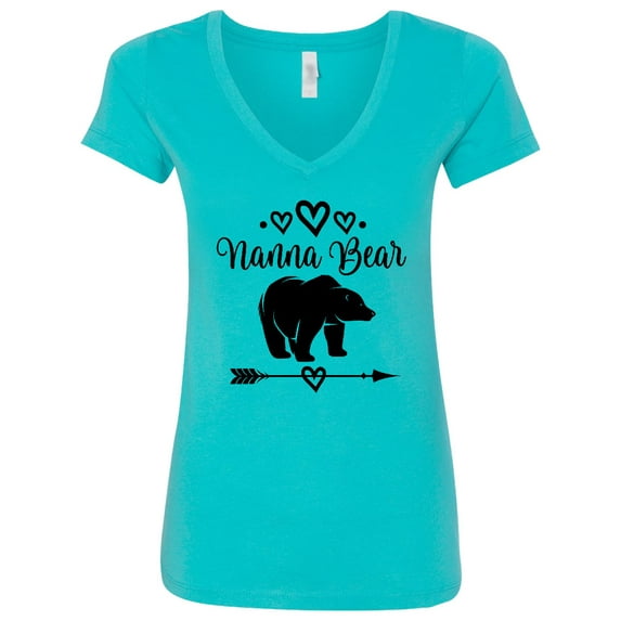 Inktastic Nanna Bear Grandma Women's V-Neck T-Shirt