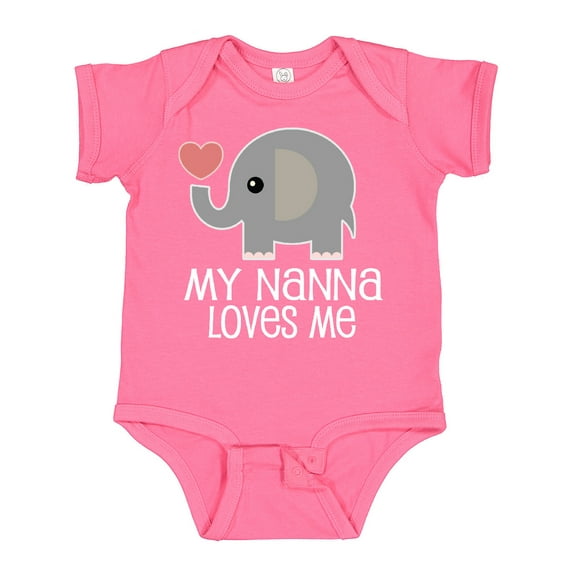 Inktastic Nanna Loves Me Grandchild Boys or Girls Baby Bodysuit