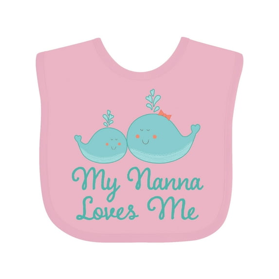 Inktastic Nanna Loves Me Grandchild Whale Boys or Girls Baby Bib